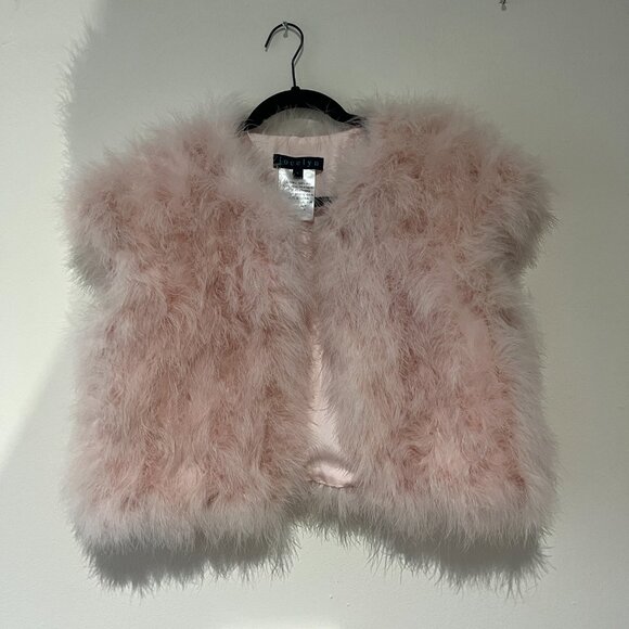 JOCELYN Pastel Pink 100% Real Feather Vest - Picture 2 of 6